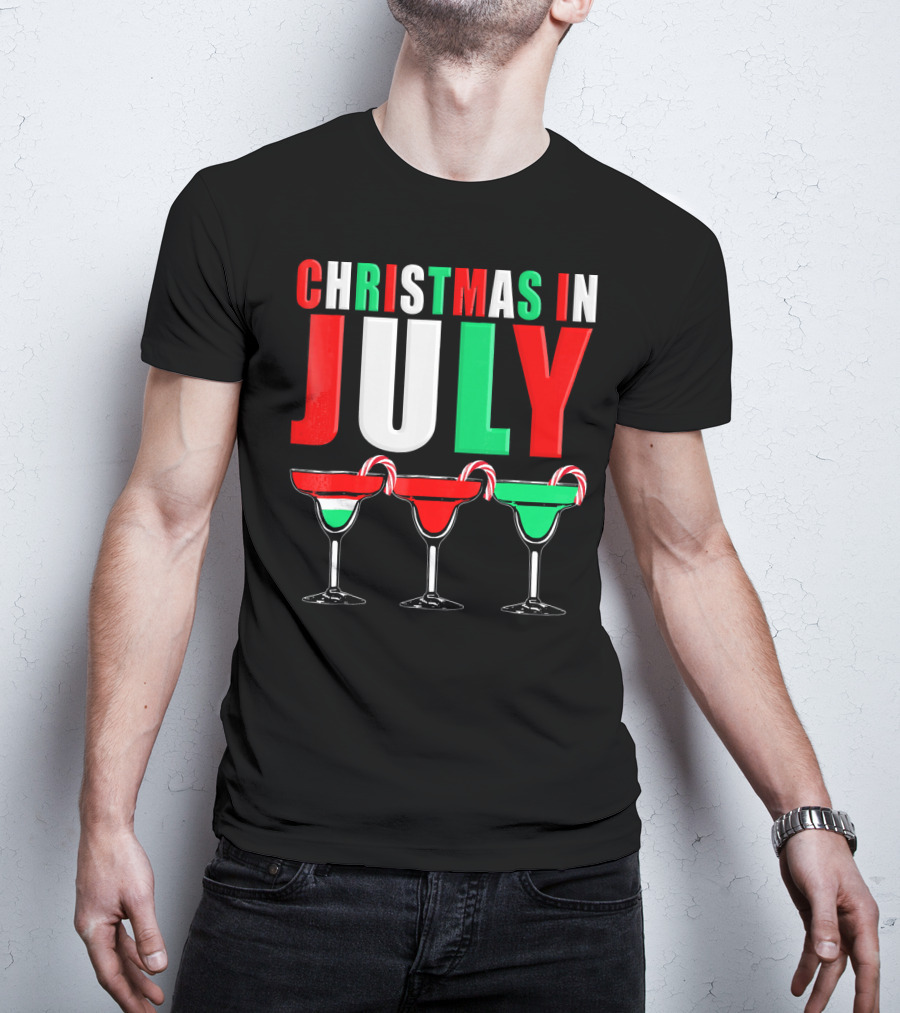 Christmas In July Candy Cane Cocktail Mixed Drinks T-Shirt