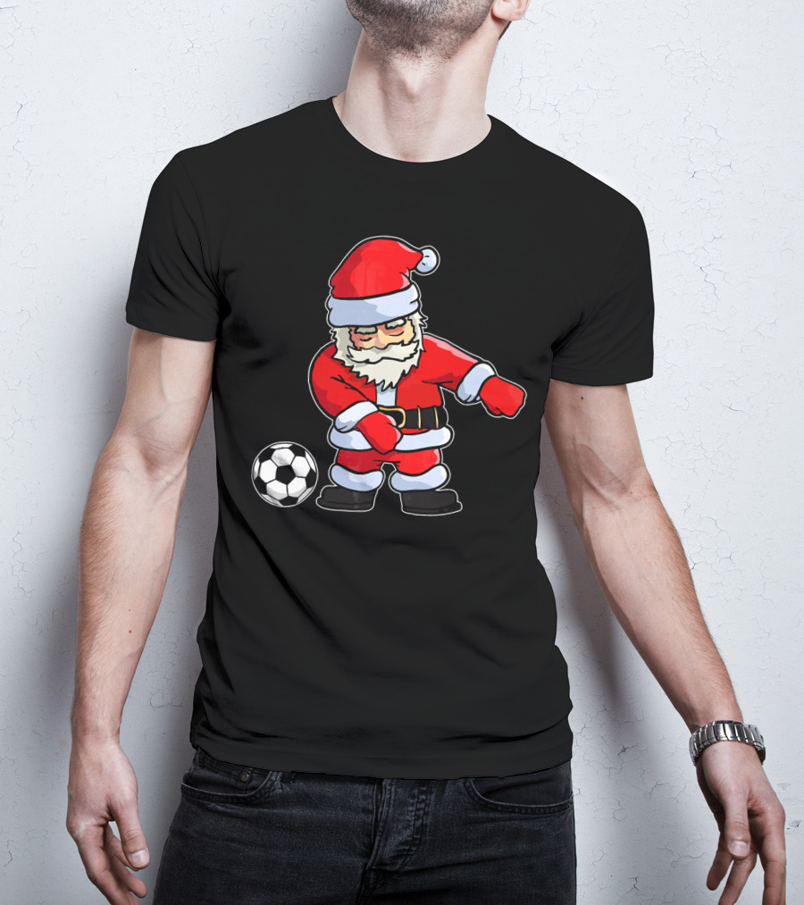 Santa Claus Dancing With Soccer Ball T-Shirt