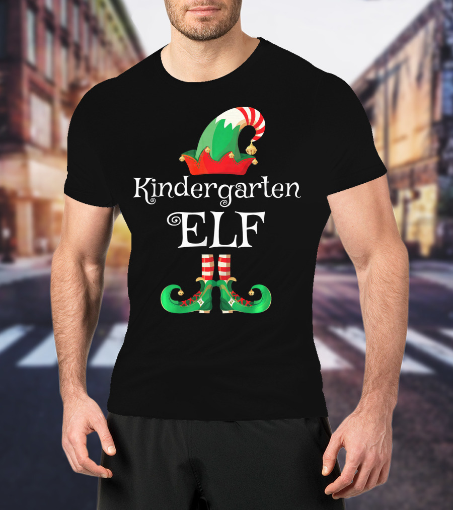 Kindergarten Elf Christmas School Spirit T-Shirt