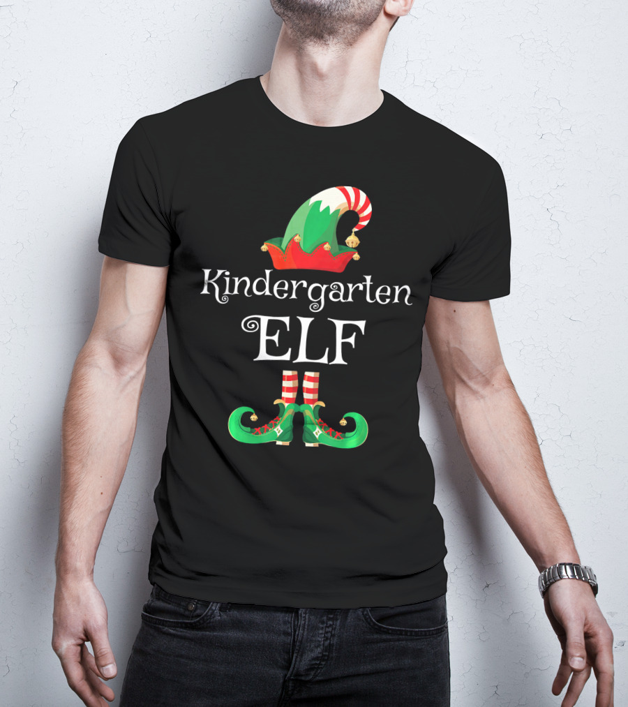 Kindergarten Elf Christmas School Spirit T-Shirt