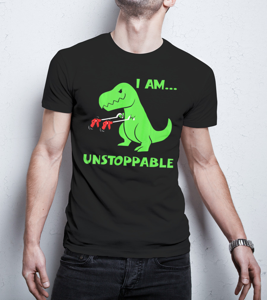 I Am Unstoppable T Rex Dinosaur Boxing Gloves T-Shirt