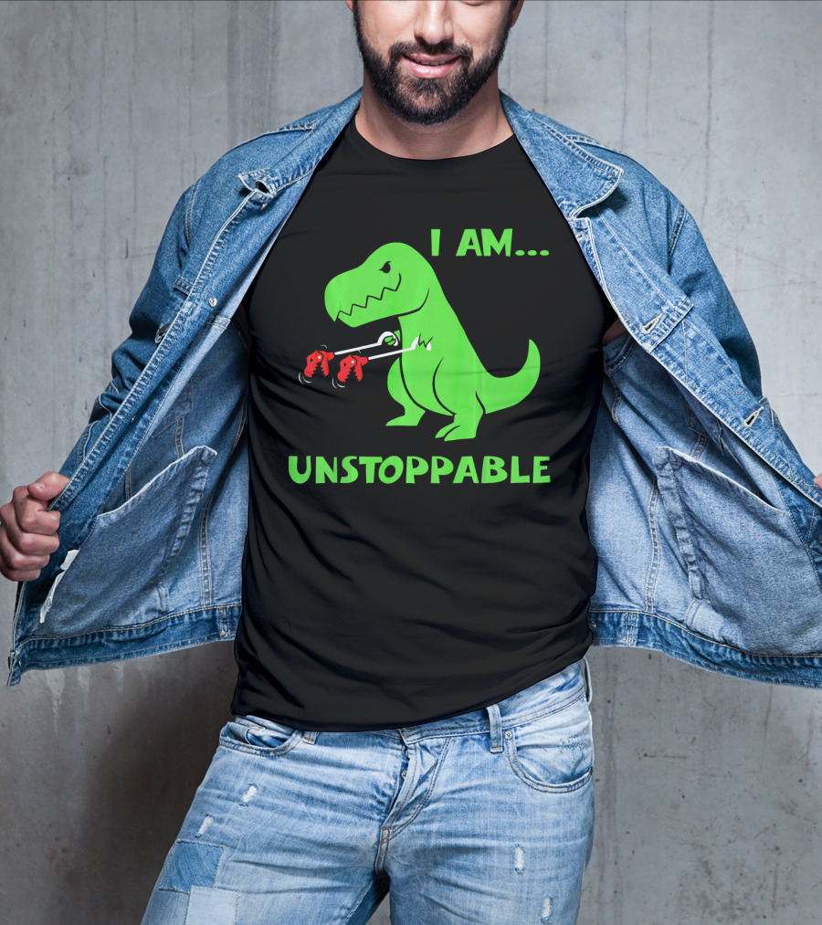 I Am Unstoppable T Rex Dinosaur Boxing Gloves T-Shirt