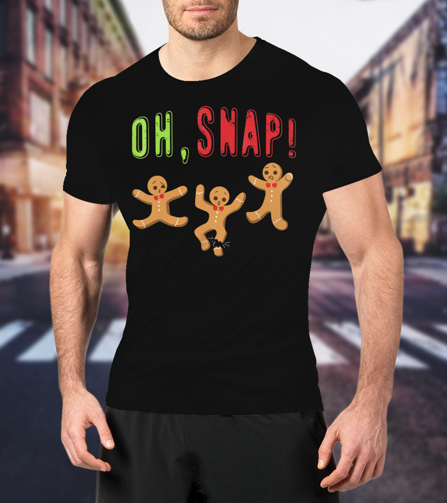 Oh Snap Funny Surprised Gingerbread Trio T-Shirt