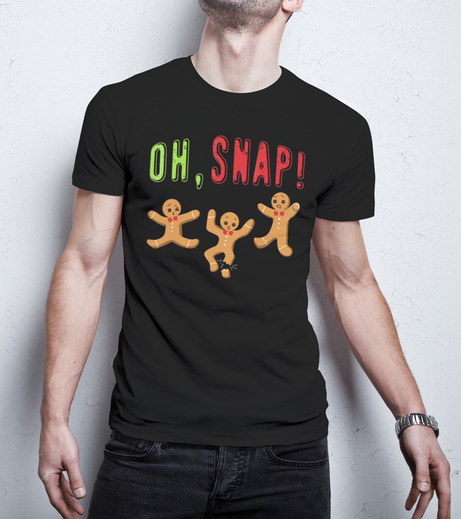 Oh Snap Funny Surprised Gingerbread Trio T-Shirt