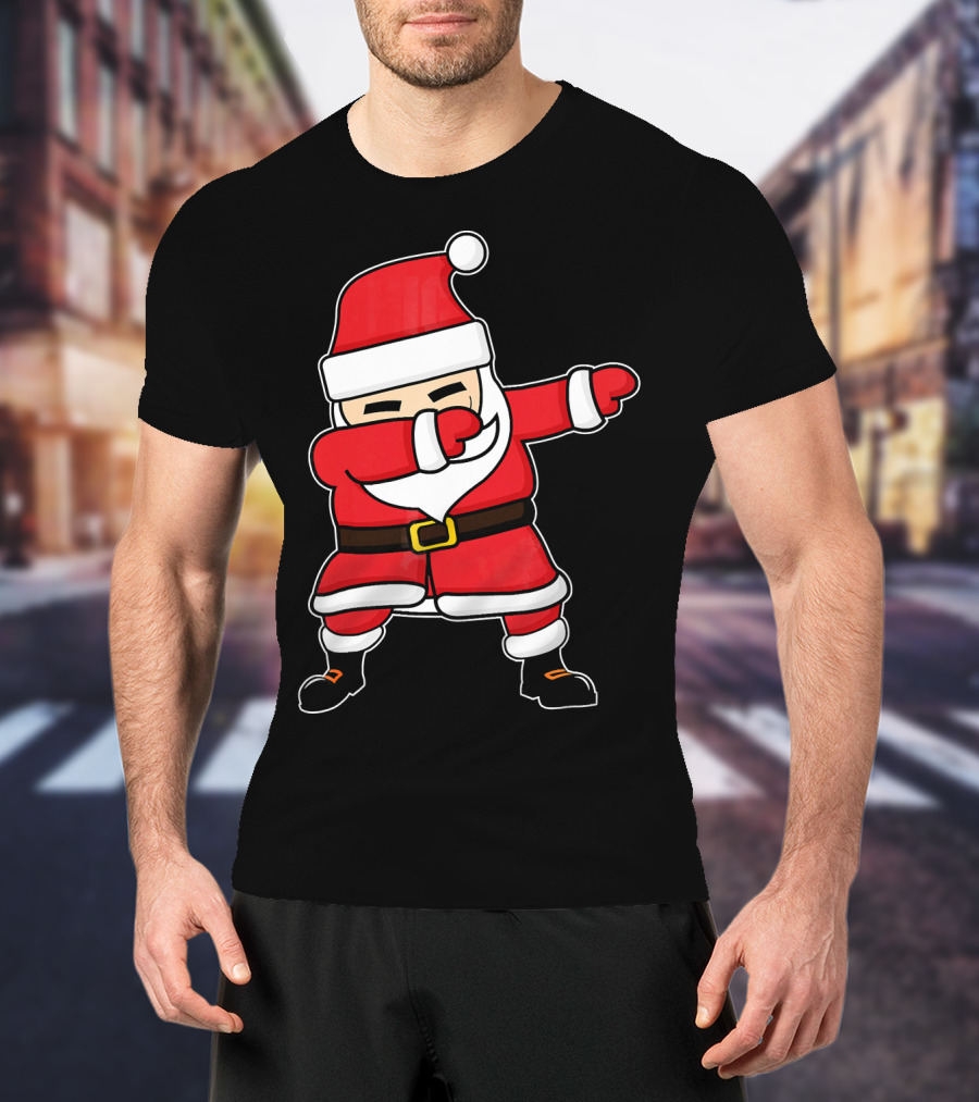 Dabbing Santa Claus Funny Christmas Pose T-Shirt