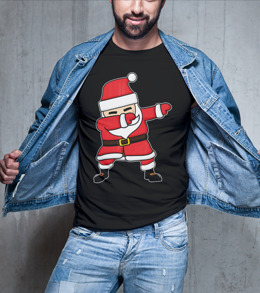 Dabbing Santa Claus Funny Christmas Pose T-Shirt