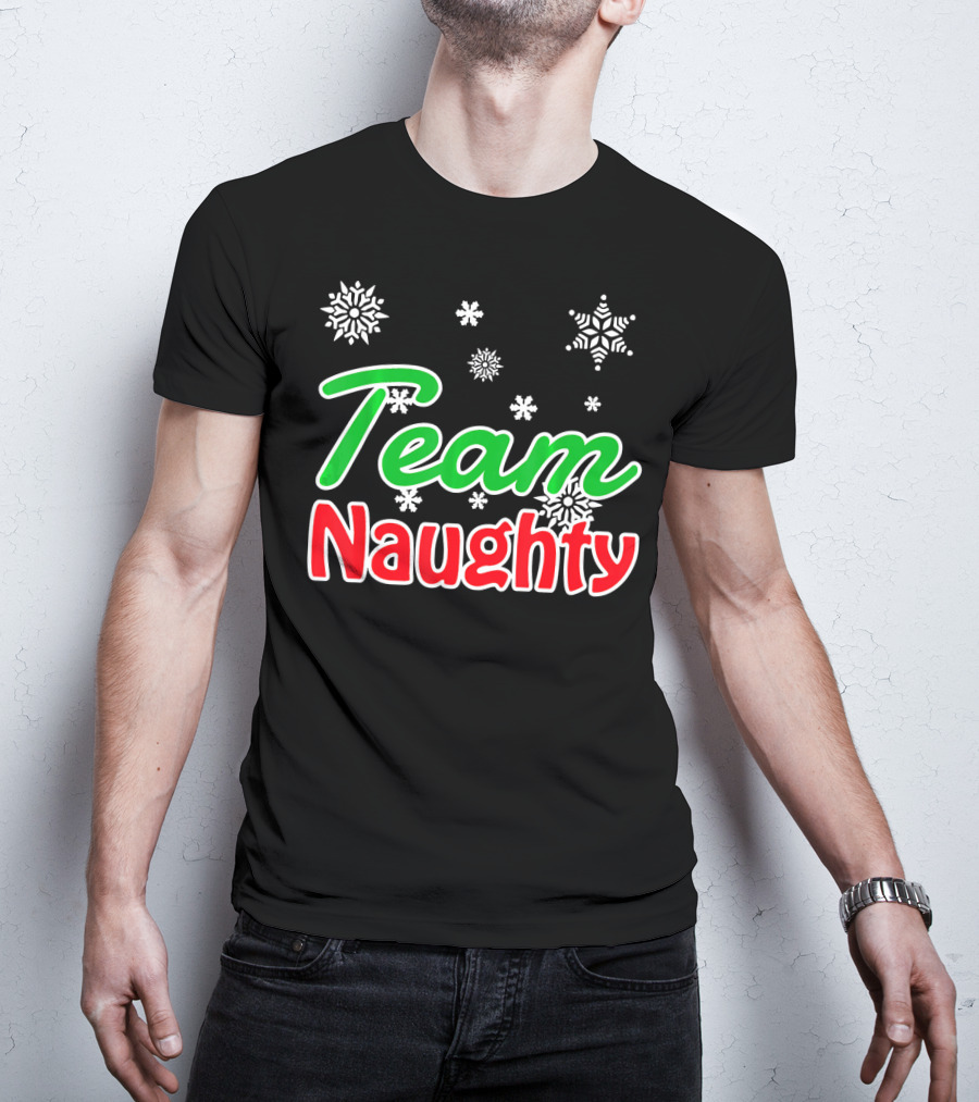 Team Naughty Santa Family Snowflakes T-Shirt