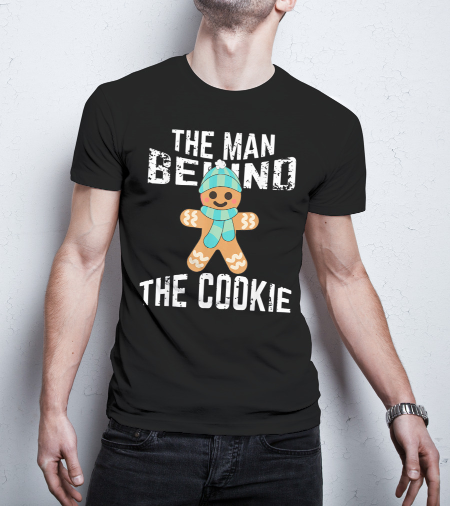 The Man Behind The Cookie Mens Christmas Pregnancy Announcement T-Shirt