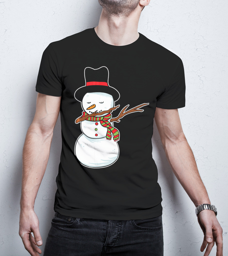 Dabbing Dab Snowman With Hat And Scarf T-Shirt