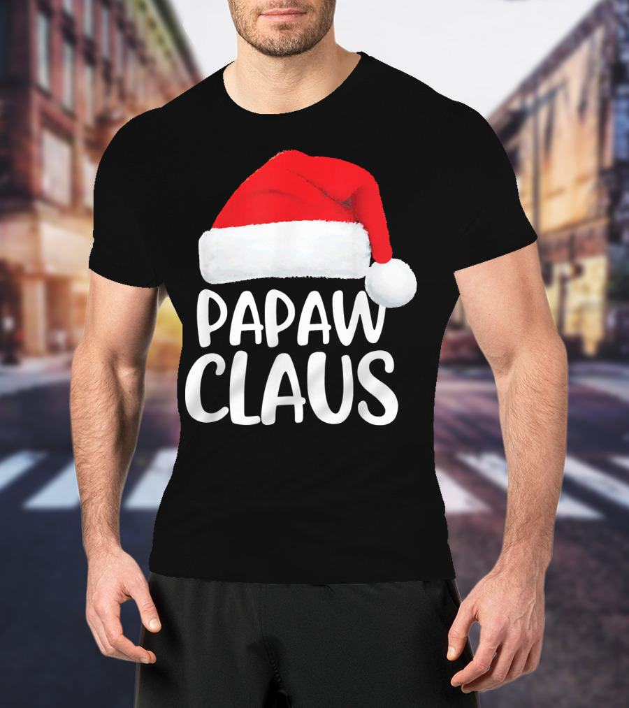 Papaw Claus Red Santa Hat Christmas T-Shirt