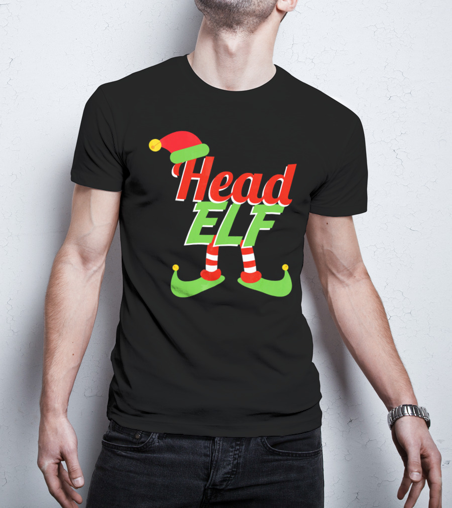 Head Elf Christmas Outfit With Hat And Curled Shoes T-Shirt