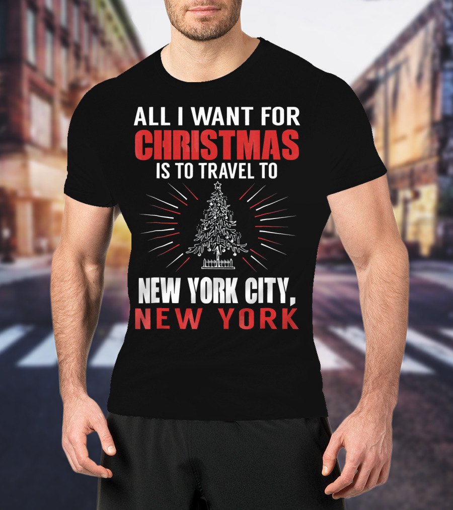 All I Want For Christmas Is To Travel To New York City New York T-Shirt