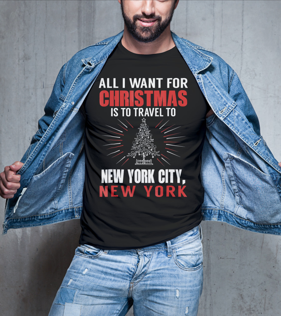 All I Want For Christmas Is To Travel To New York City New York T-Shirt