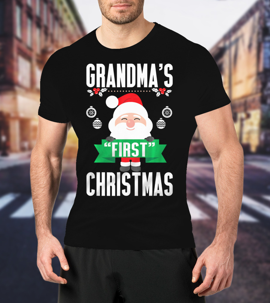Grandma's First Christmas Santa Holiday Humor T-Shirt