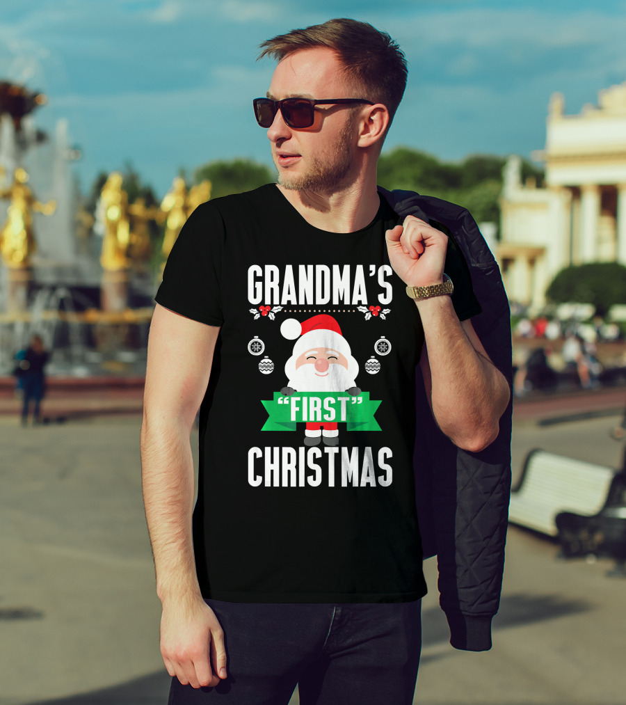 Grandma's First Christmas Santa Holiday Humor T-Shirt