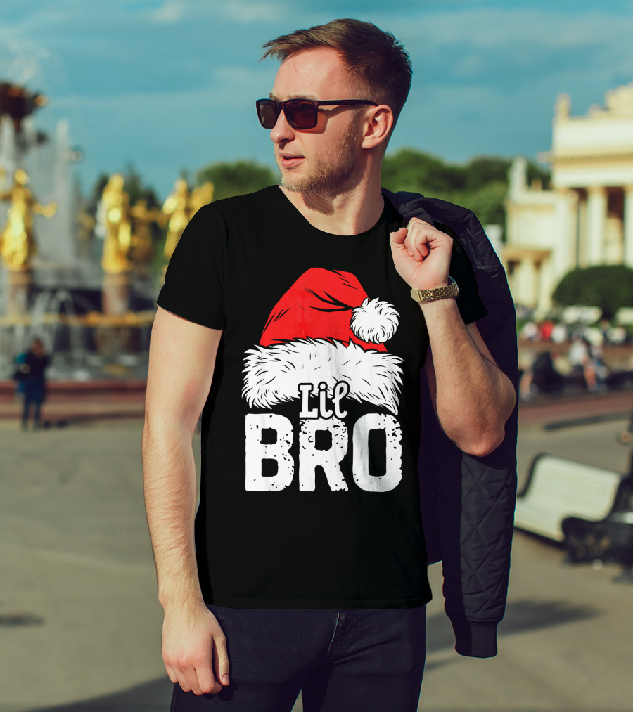 Lil Bro Santa Hat Christmas T-Shirt