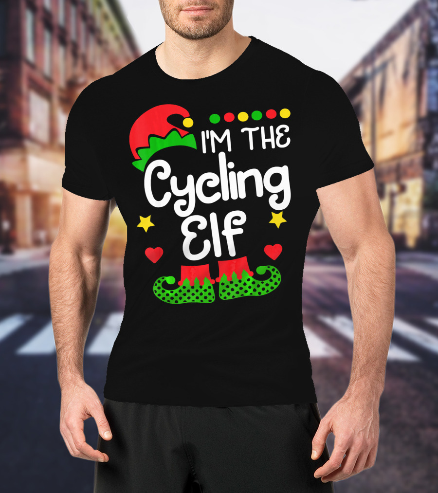 I'm The Cycling Elf Christmas Family Holiday Fun T-Shirt