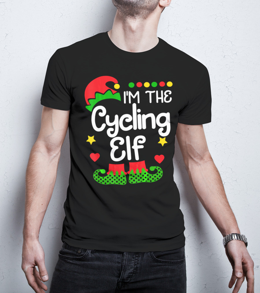 I'm The Cycling Elf Christmas Family Holiday Fun T-Shirt