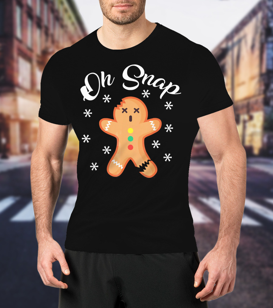 Oh Snap Broken Gingerbread Man Holiday Humor T-Shirt