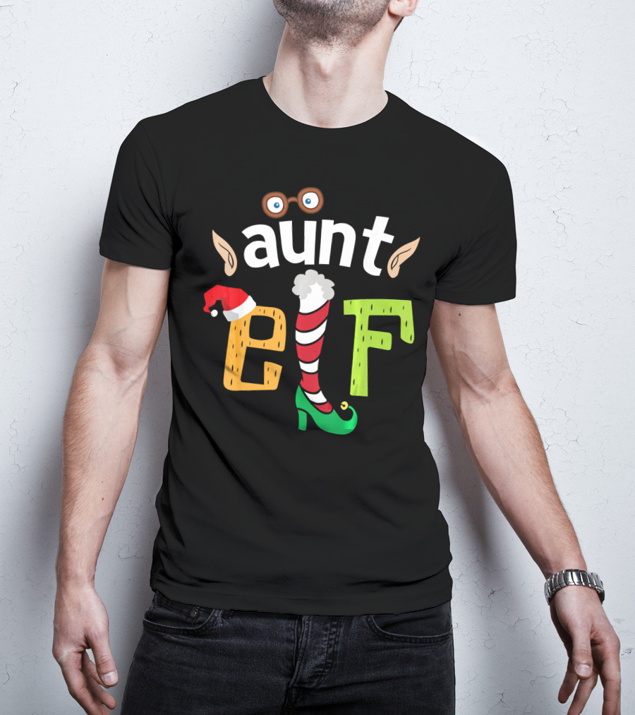Aunt Elf Elf Squad Family Christmas Holiday Magic T-Shirt