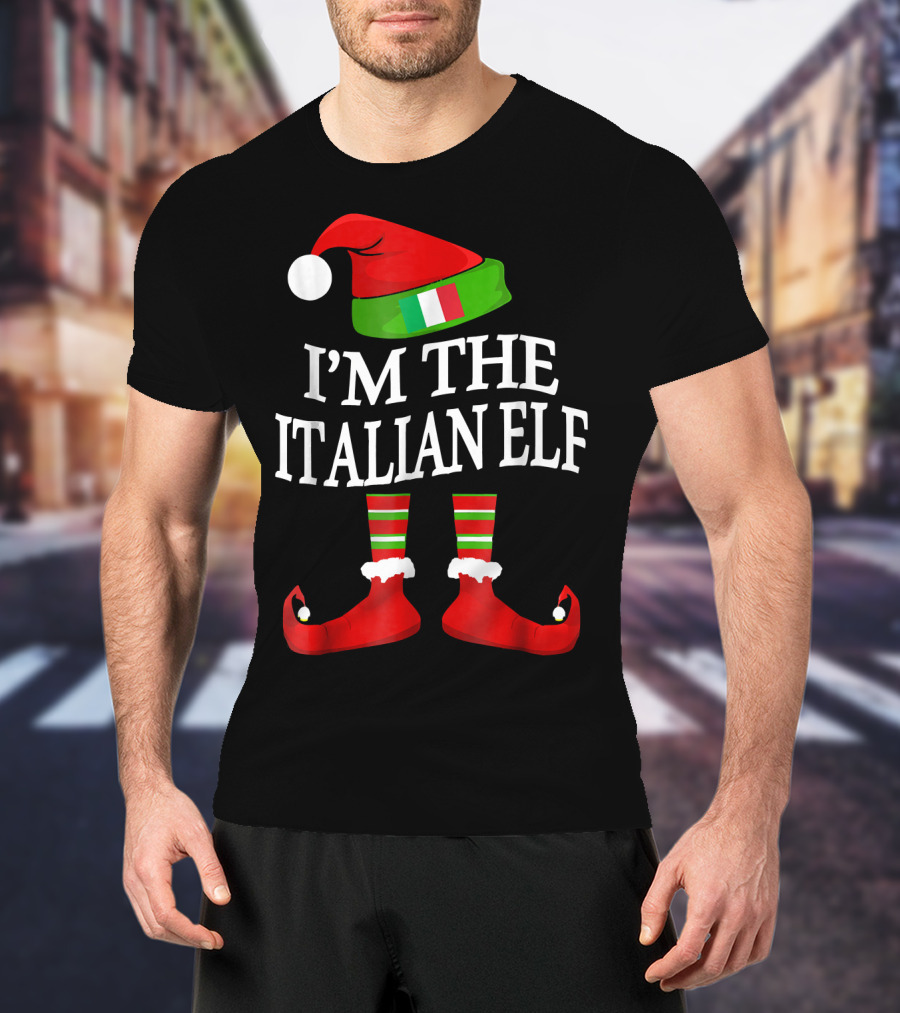 I'm The Italian Elf Festive Christmas Group Family Pajama Holiday Matching T-Shirt
