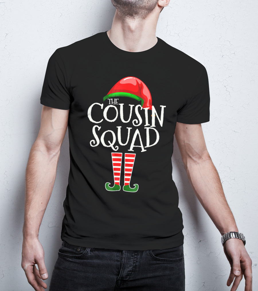 The Cousin Squad Elf Hat And Striped Legs T-Shirt