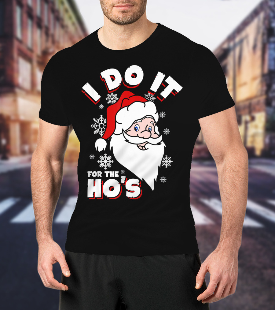 I Do It For The HOs Santa Snowflakes Christmas T-Shirt