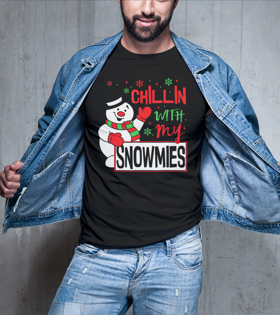 Chillin With My Snowmies Snowman Christmas In July T-Shirt