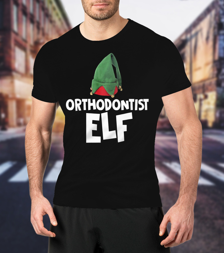Orthodontist Elf With Green Santa Hat T-Shirt