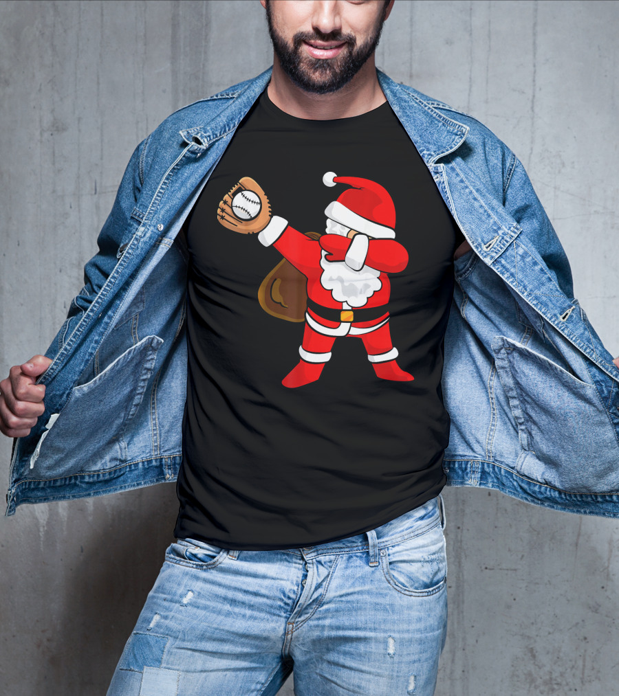 Santa Dabbing With Baseball Glove T-Shirt