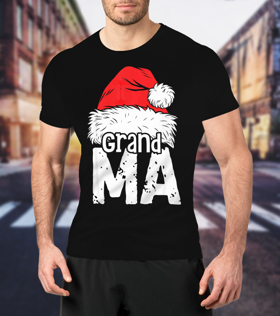Grandma Santa Christmas Hat Family T-Shirt
