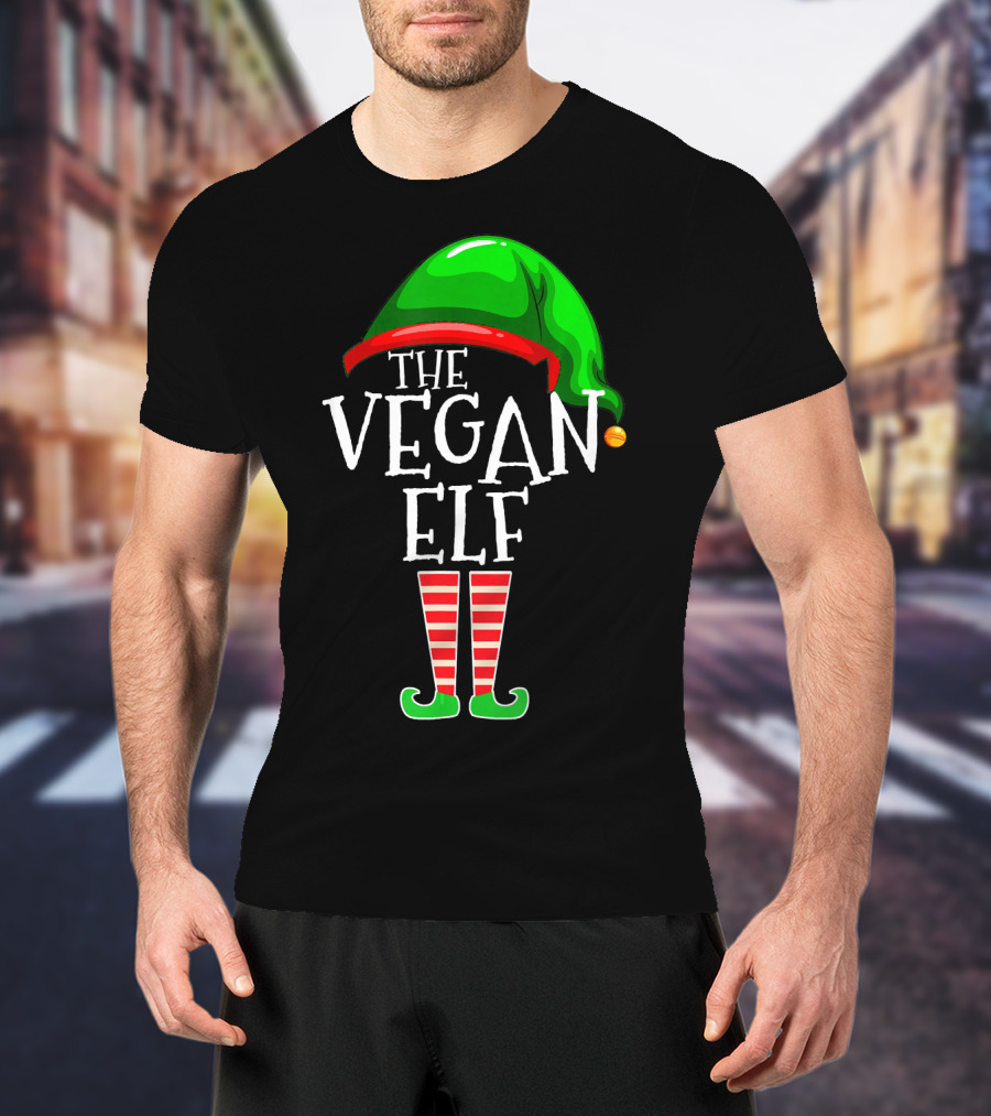 The Vegan Elf Holiday Humor Christmas T-Shirt