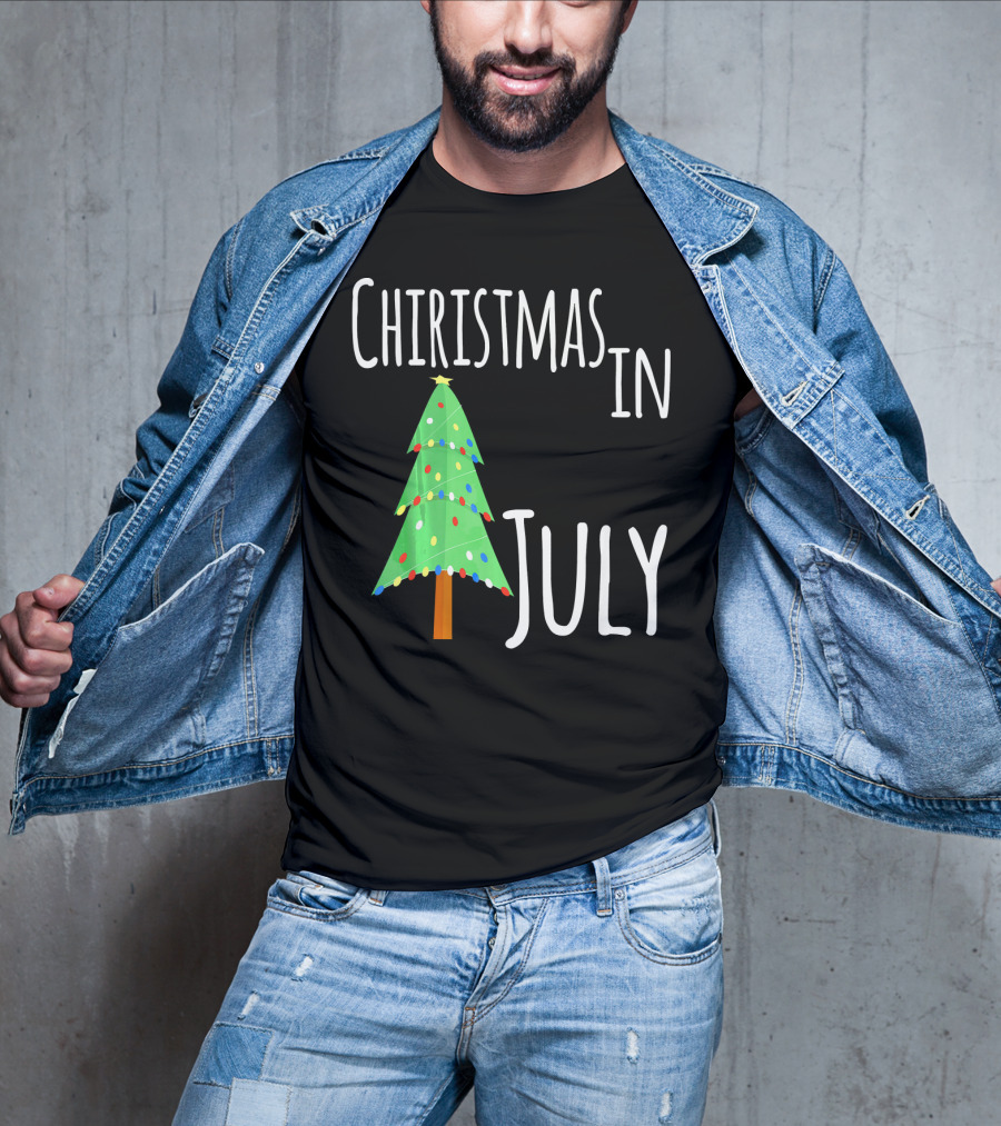 Christmas In July Tree Lights Festive Summer T-Shirt