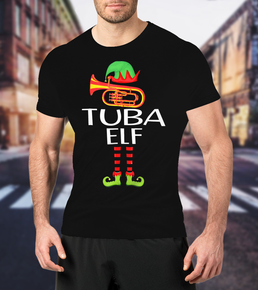 Humorous Tuba Elf Festive Funny For Who Lover T-Shirt