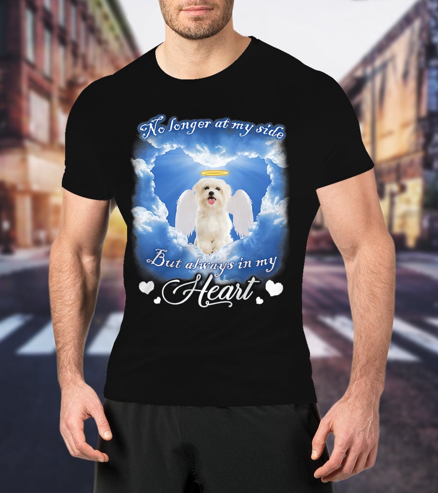 No Longer At My Side But Always In My Heart Dog Angel Clouds T-Shirt