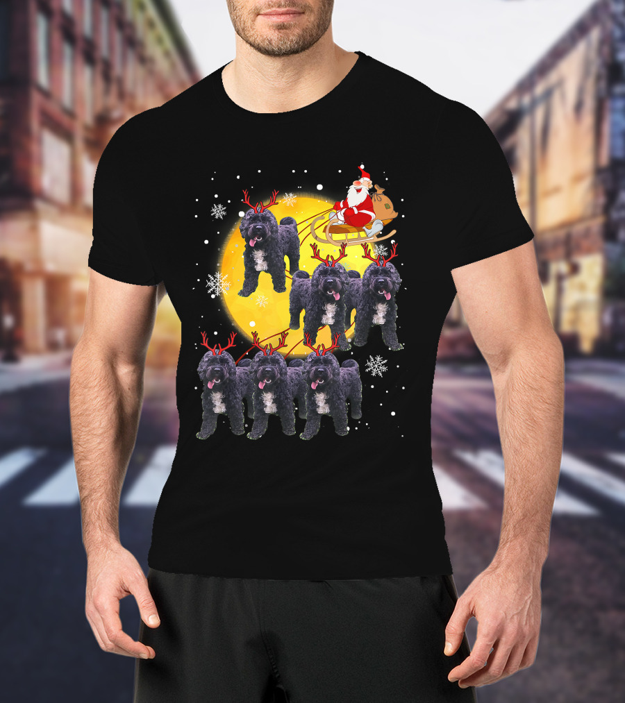 Cockapoo Reindeer Santa Sleigh Christmas Funny Cocka T-Shirt