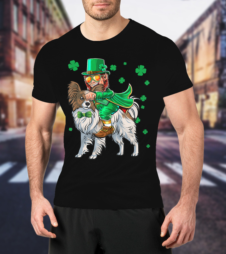 Leprechaun Papillon Shamrock St. Patrick's Day Luck T-Shirt
