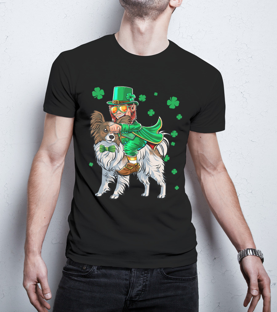 Leprechaun Papillon Shamrock St. Patrick's Day Luck T-Shirt