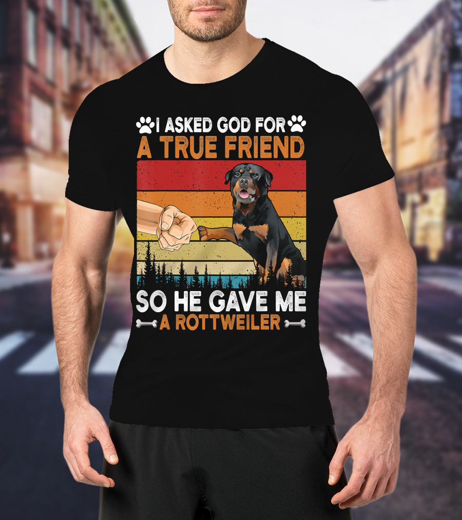 I Asked God For A True Friend So He Gave Me A Rottweiler T-Shirt