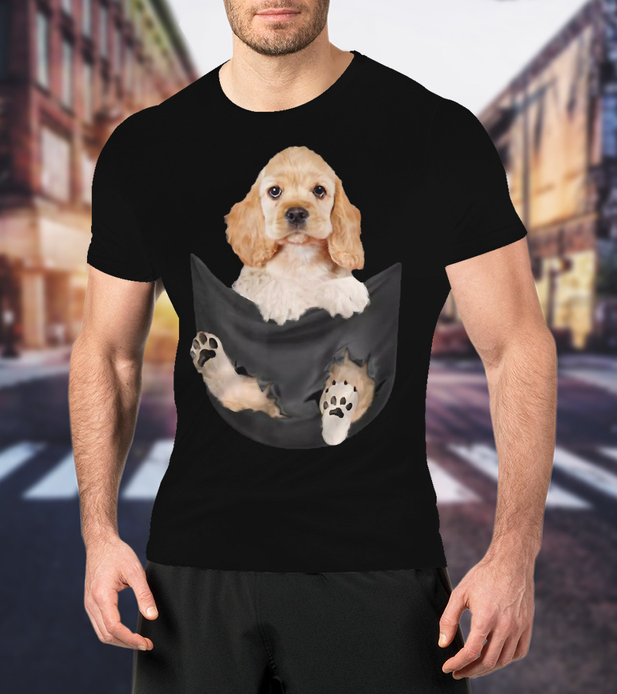 Cocker Spaniel Puppy Cute In The Pocket T-Shirt