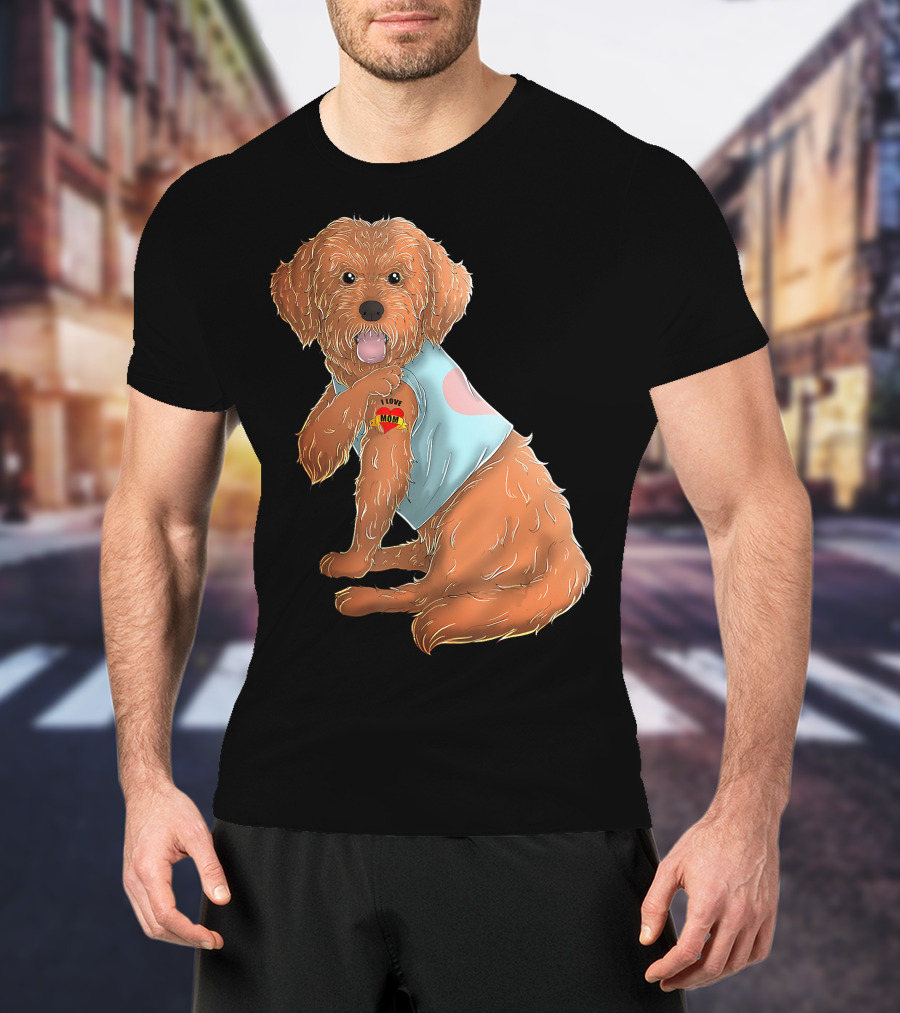 Cockapoo Dog I Love Mom Tattoo T-Shirt