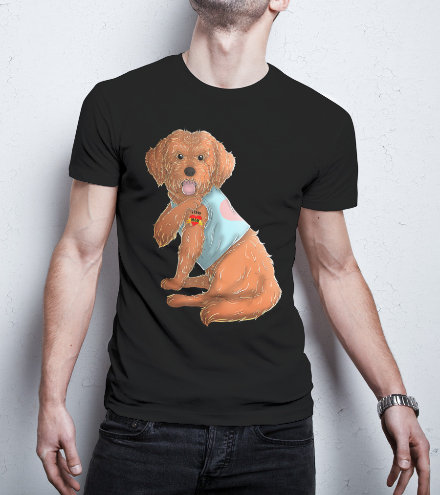 Cockapoo Dog I Love Mom Tattoo T-Shirt