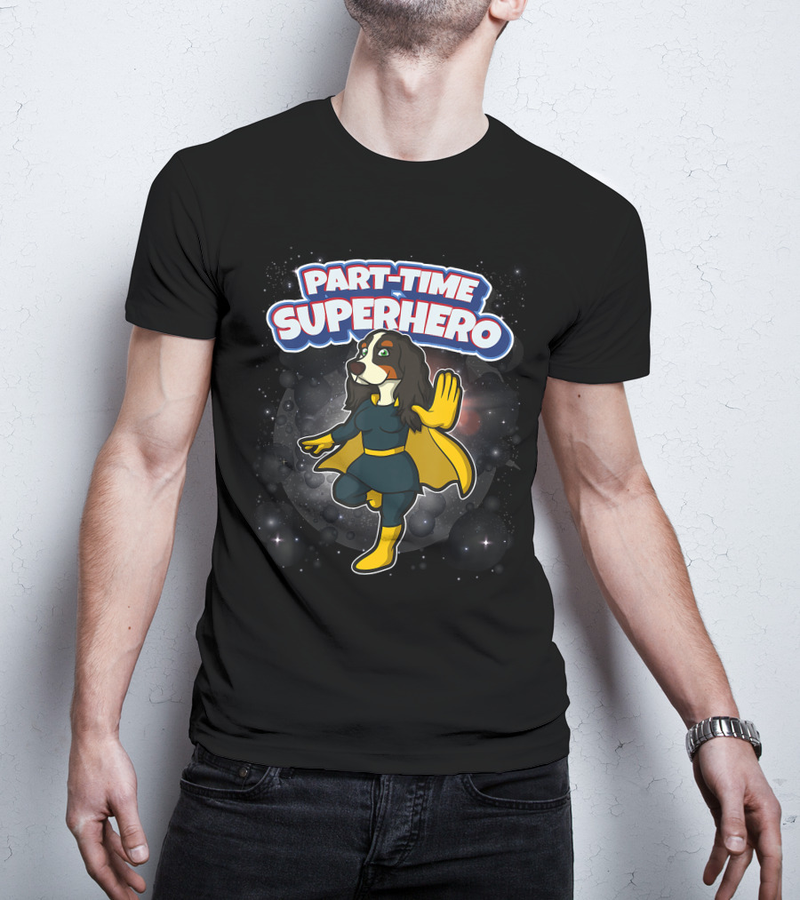 Part-Time Superhero English Cocker Spaniel Comic T-Shirt