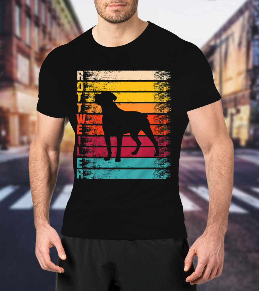 Rottweiler Mom Retro Dog Vintage T-Shirt