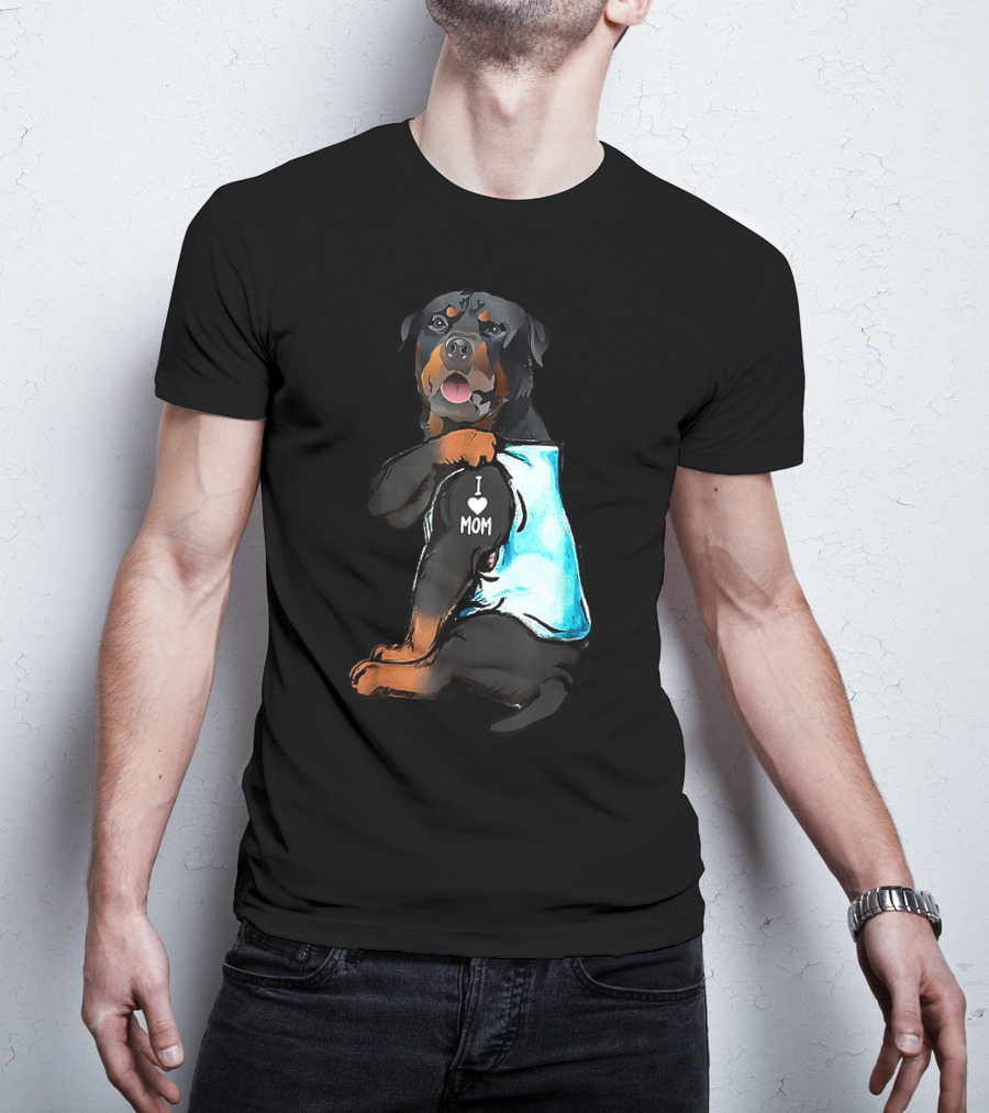 I Love Mom Rottweiler Tattoo T-Shirt