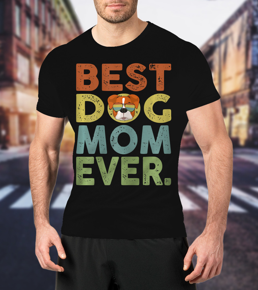 Best Dog Mom Ever Vintage Boxer T-Shirt