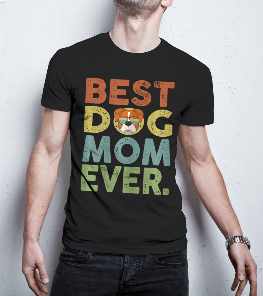 Best Dog Mom Ever Vintage Boxer T-Shirt