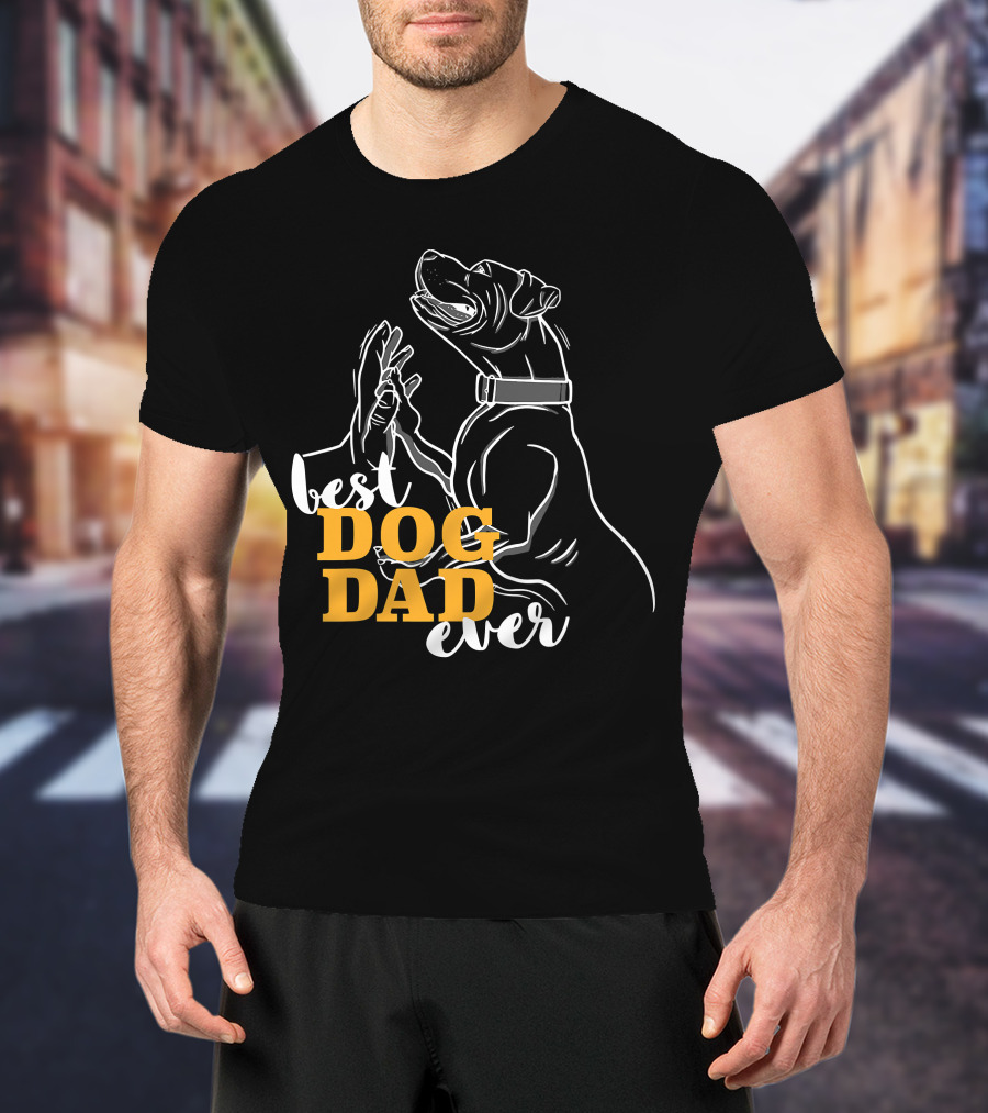 Best Dog Dad Ever Pitbull Boxer T-Shirt