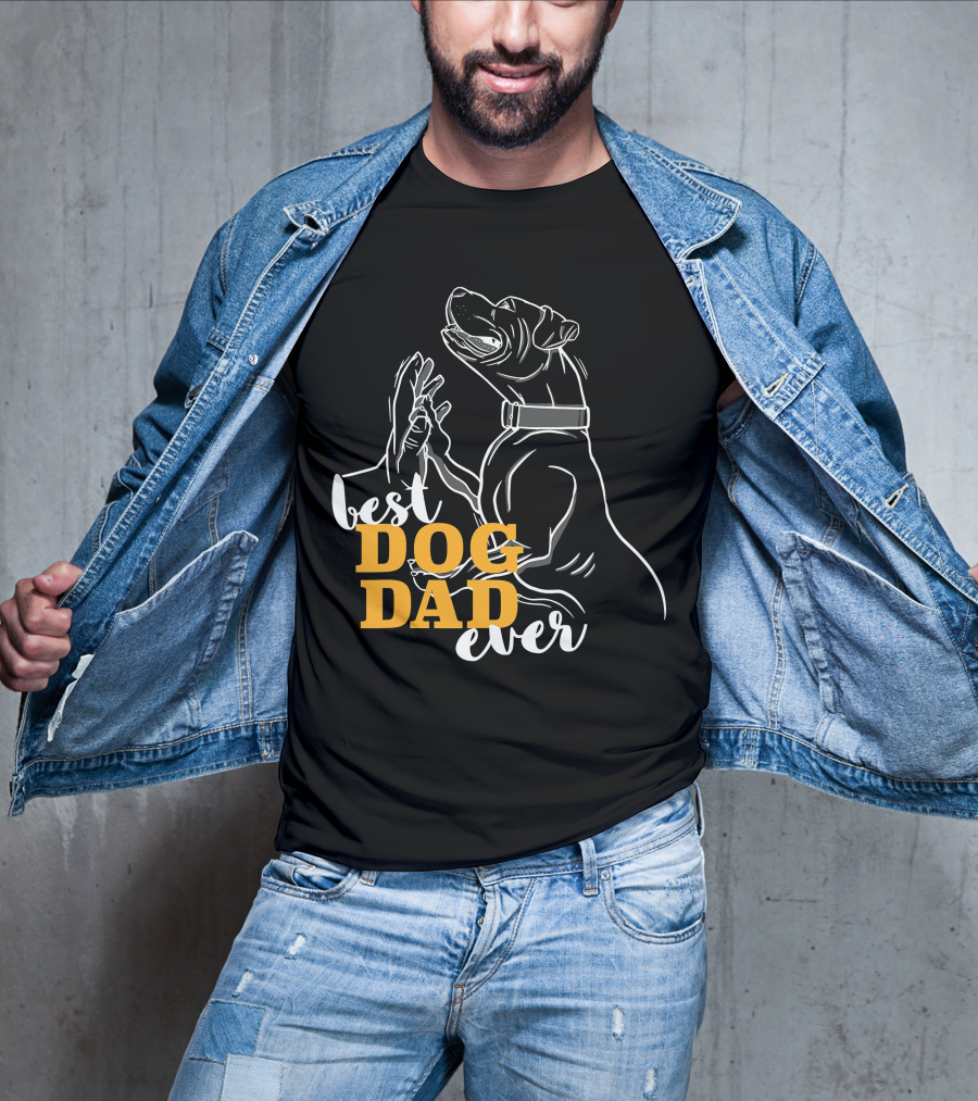 Best Dog Dad Ever Pitbull Boxer T-Shirt