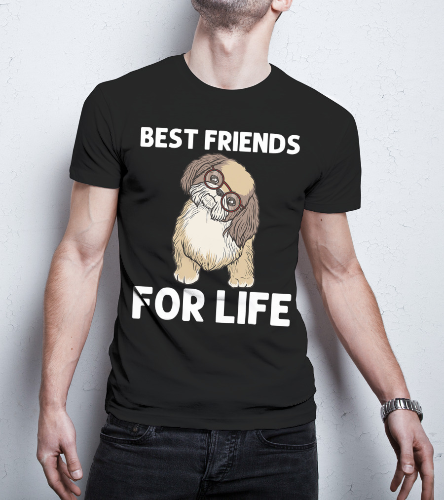 Best Friends For Life Cool Shih Tzu Puppy Pet T-Shirt